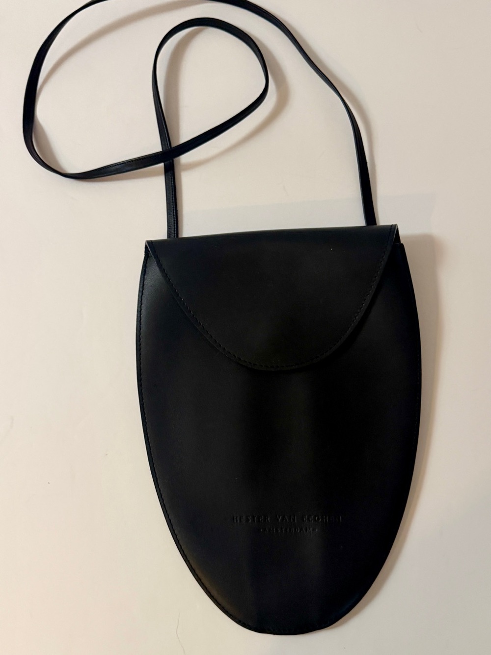Hester van Eeghen Black Leather Accessory - Amsterdam Embossed